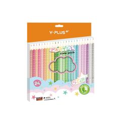 Y PLUS COLOR PENCIL  STAR PASTEL WITH SHARPENER 24CLRS PC231400