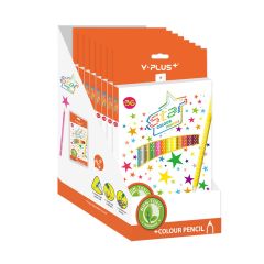 Y PLUS COLOR PENCIL  STAR WITH SHARPENER & COLORING BOOK 36CLRS CP230500