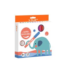 Y PLUS FIBRE PEN  ELEPHANT 24pcs 12CLRS FP200100