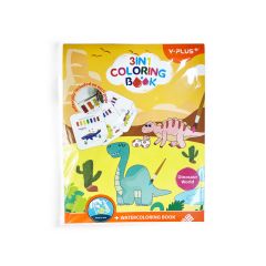 Y PLUS COLORING BOOK SET DINOSAUR WORLD PAINT WITH WATER OPP BAG QT223502