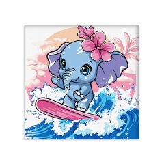 Painting by numbers - Summer. Elephant catches a wave ©art_selena_ua (KHO1259)