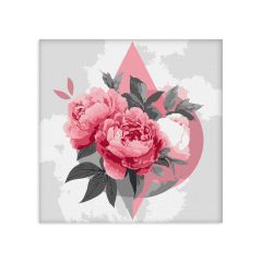 Painting by numbers - Geometric shapes with peonies ©art_selena_ua (KHO3315)
