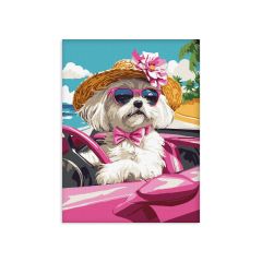 Painting by numbers - Pink car ©art_selena_ua (KHO6738)