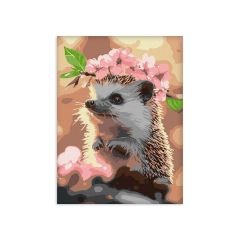 Painting by numbers - Hedgehog in cherry blossom ©art_selena_ua (KHO6756)