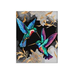 Painting by numbers - The hummingbird dance with extra metallic paints ©art_selena_ua (KHO6590)