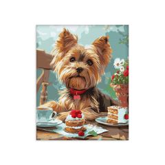 Painting by numbers - A yorkie's tea party ©art_selena_ua (KHO6629)