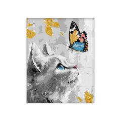 Painting by numbers - Dreamy kitten with extra metallic paints ©art_selena_ua (KHO6680)