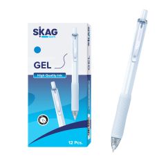 SKAG Στυλό Gel Μπλε 0,7mm Παστέλ - Μπλε, Κουμπί - 12Τεμ